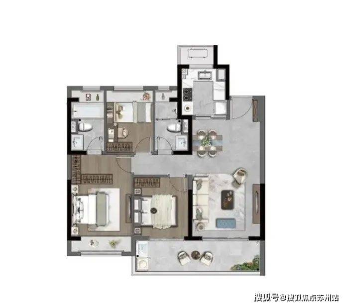 大悦繁华图：苏州高铁新城核心首付彩神vll15%开启品质生活(图6)